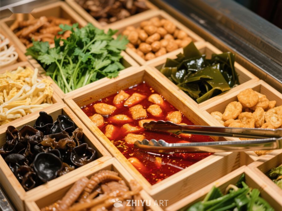 火锅食材拼盘，丰富多样美食选择 192