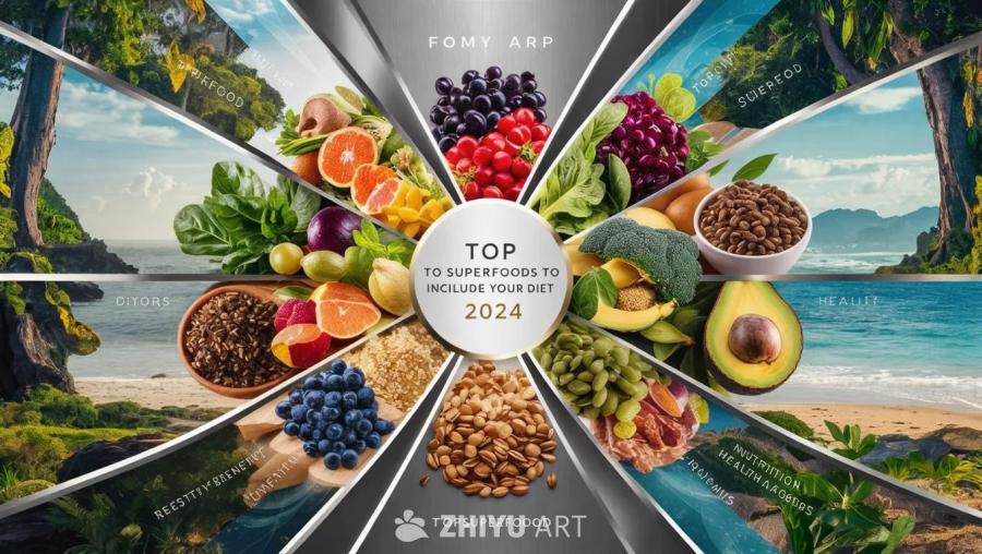 一个信息图，展示了2024年饮食中应包含的顶级超级