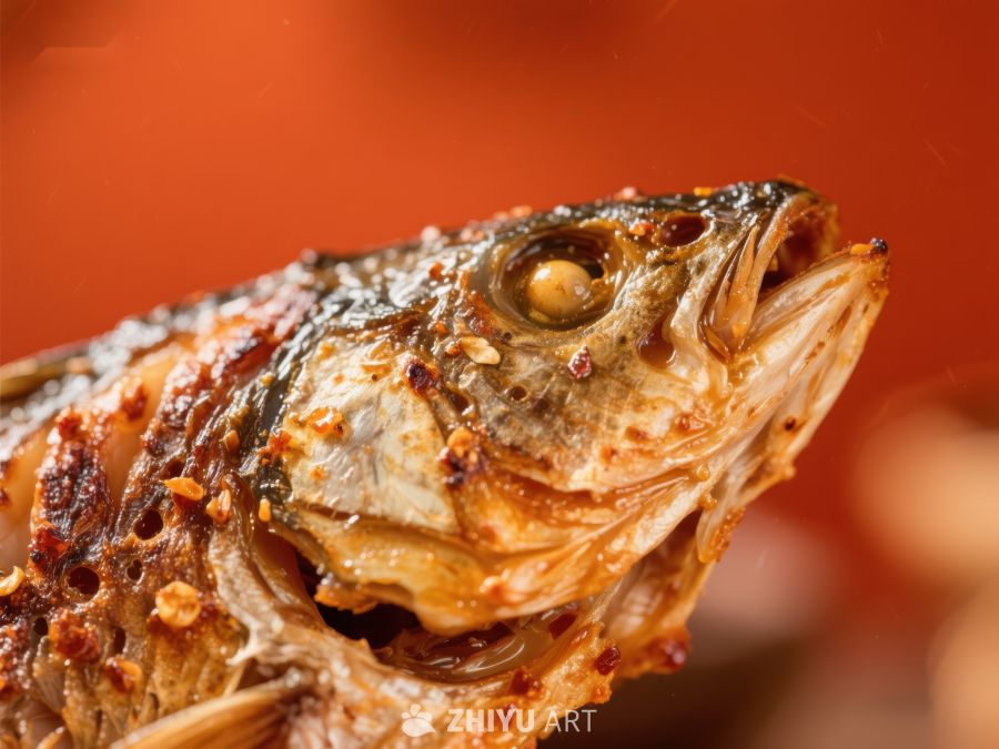 香辣烤鱼特写