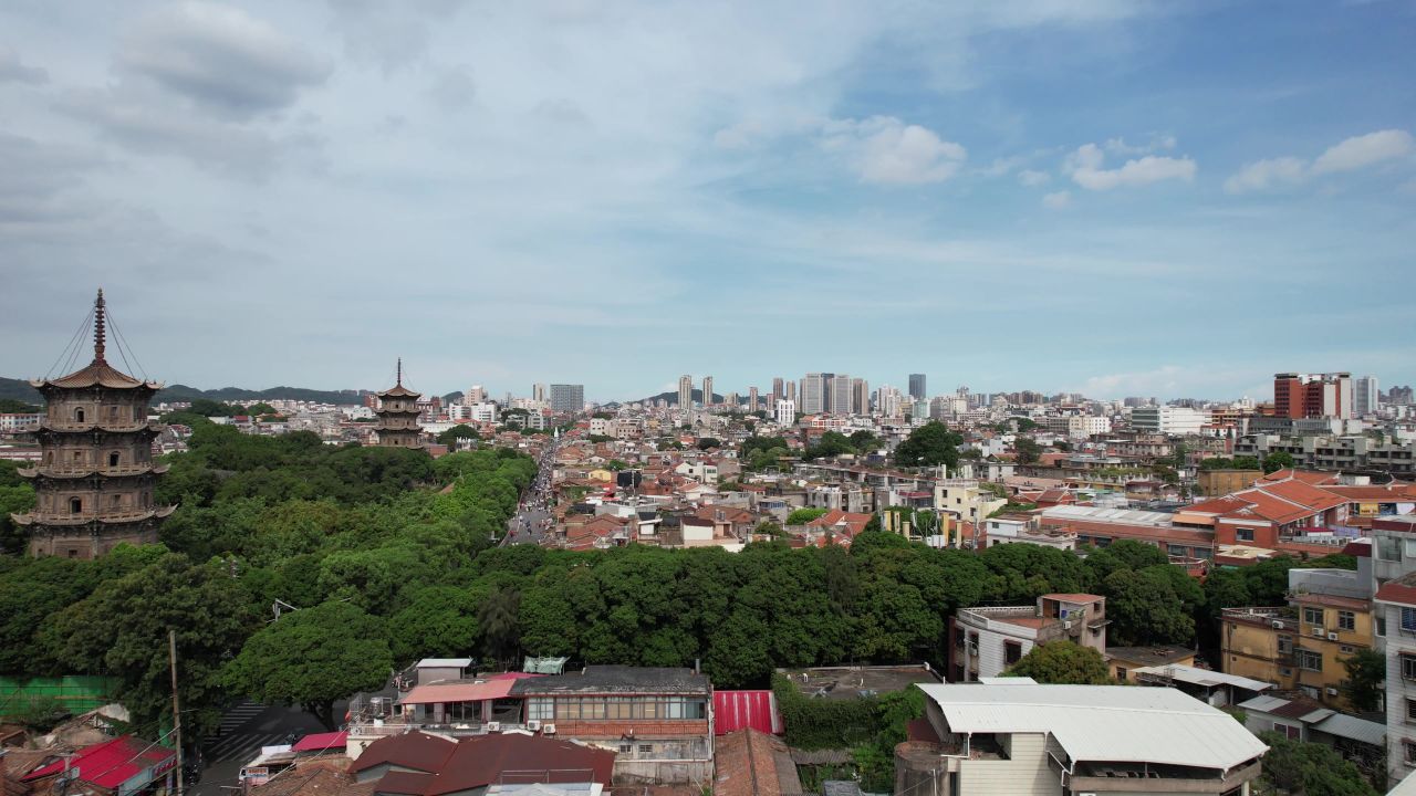 福建泉州城市风光地标建筑航拍
