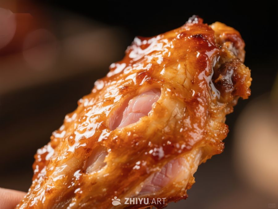 美味烤鸡翅特写