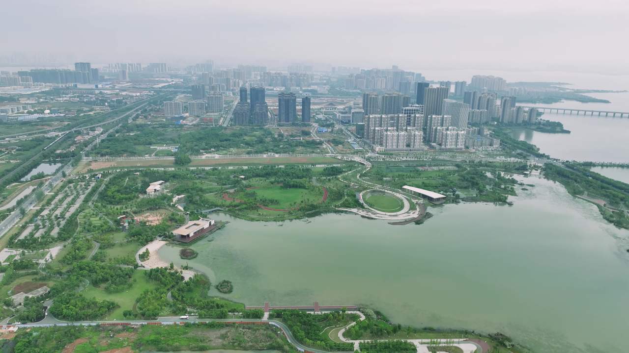 航拍武汉江夏区
