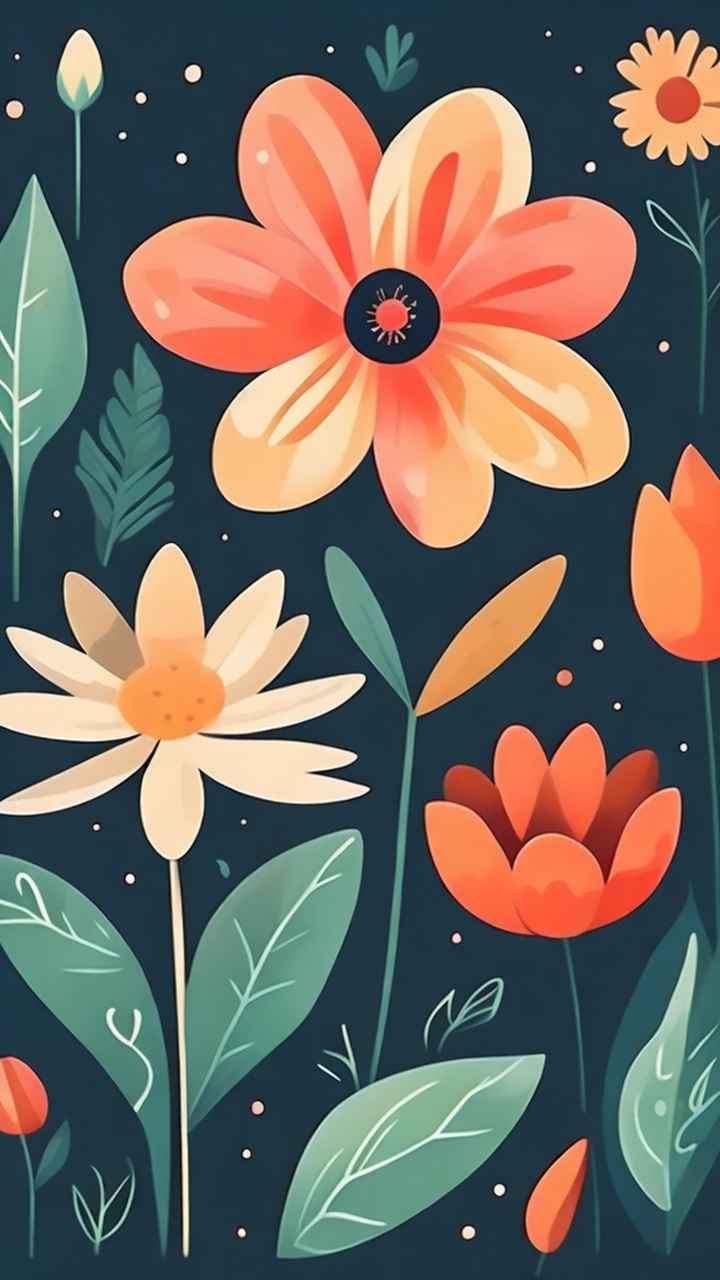 花朵植物插画背景 38