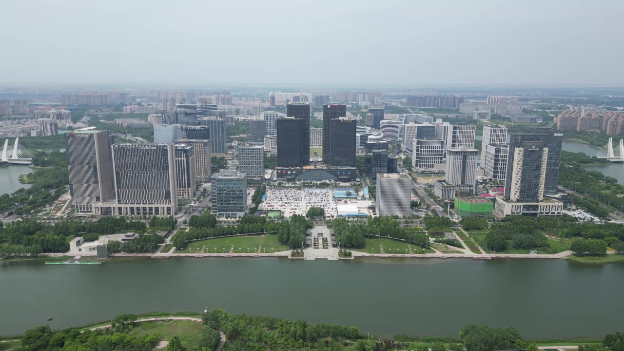 河南郑州城市风光航拍