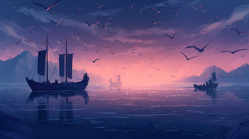 紫色夜景唯美月亮