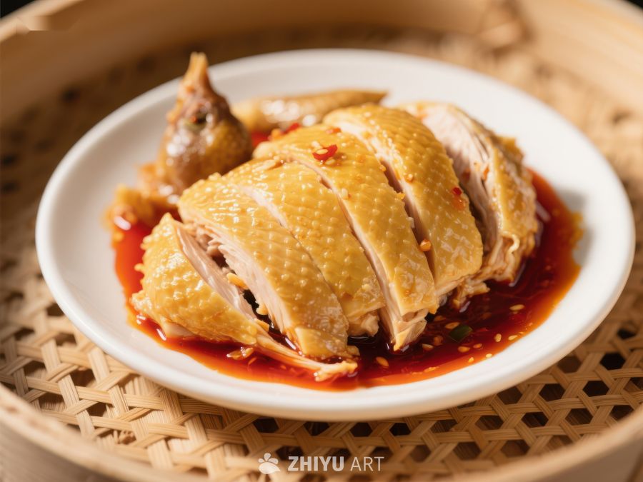 香辣切片鸡肉，诱人美食 1622