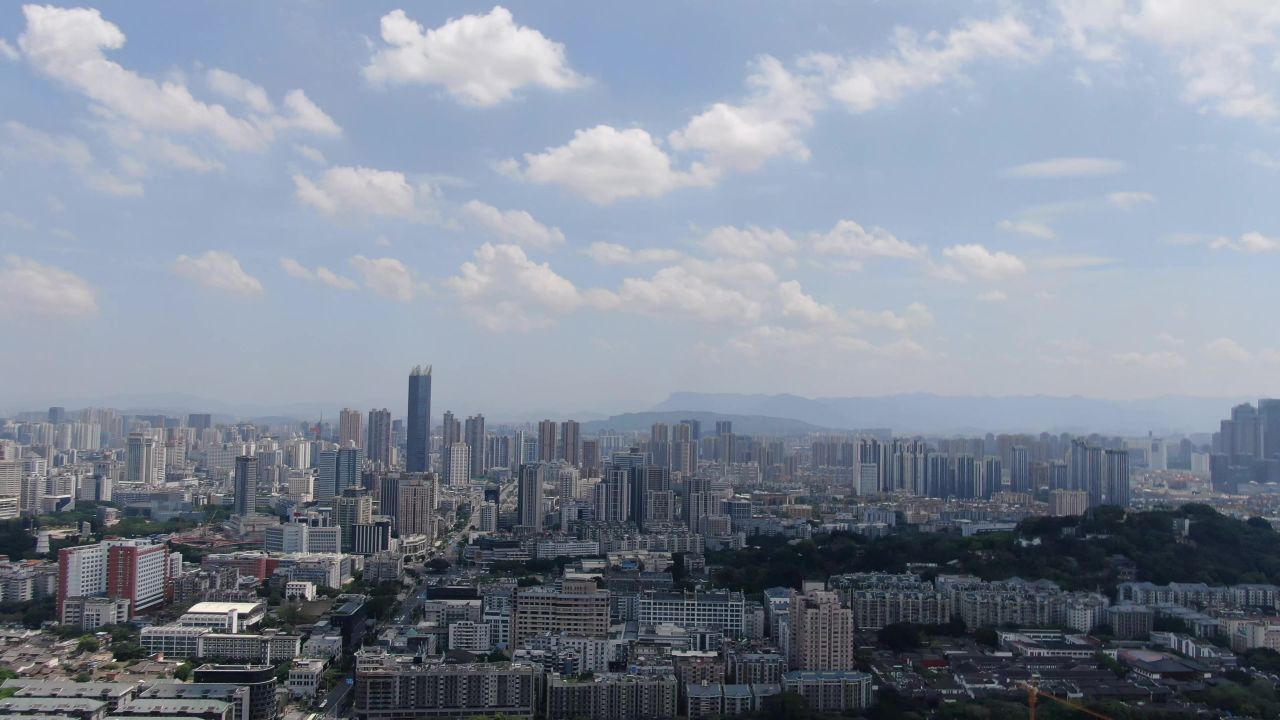 福建福州城市大景航拍