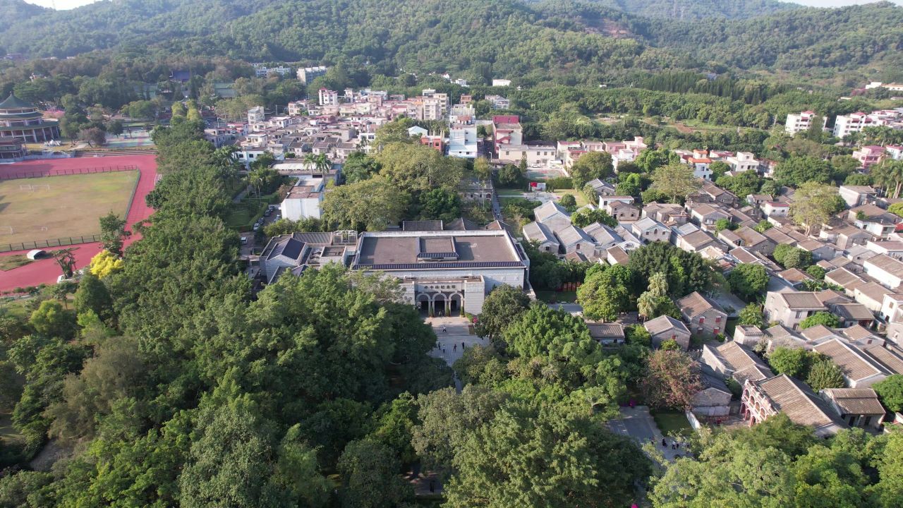 广东中山孙中山故里旅游区航拍