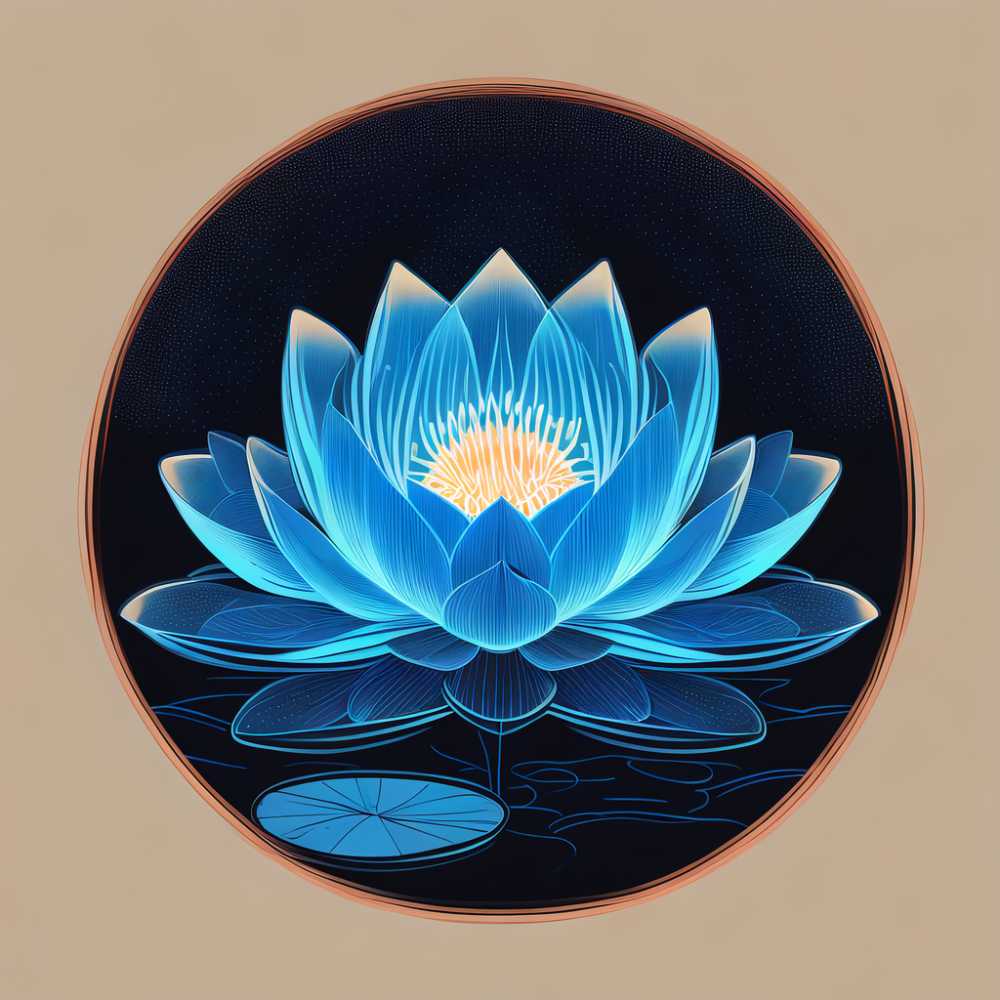 荧光睡莲的蓝色刻度矢量