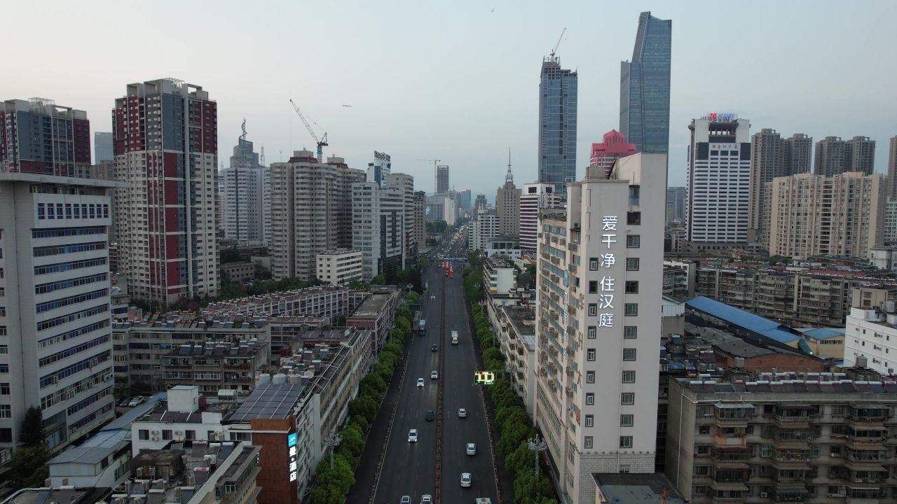 云南昆明城市风光交通航拍