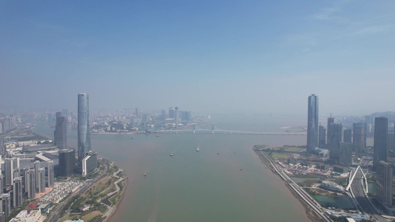 广东珠海城市风光航拍 