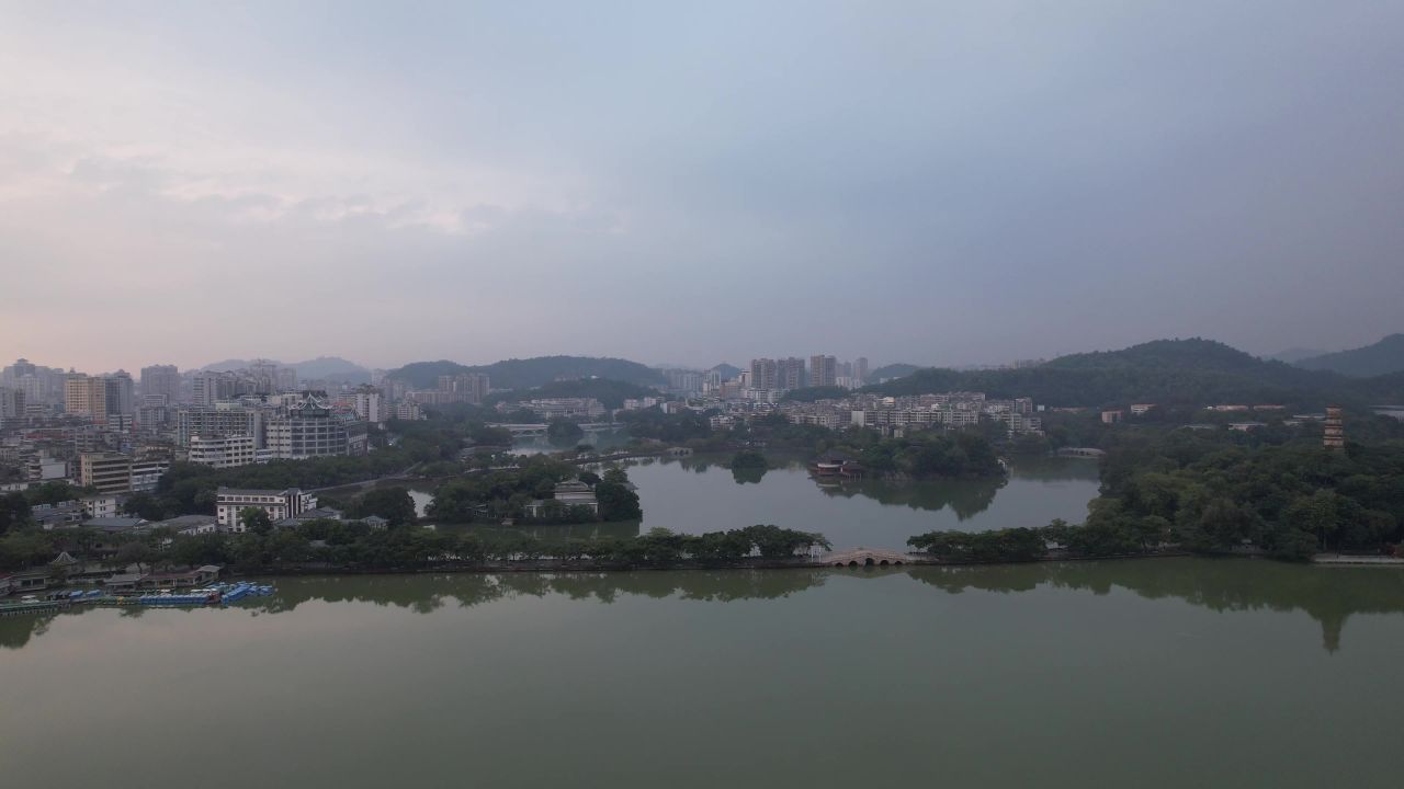 广东惠州西湖景区风景航拍 