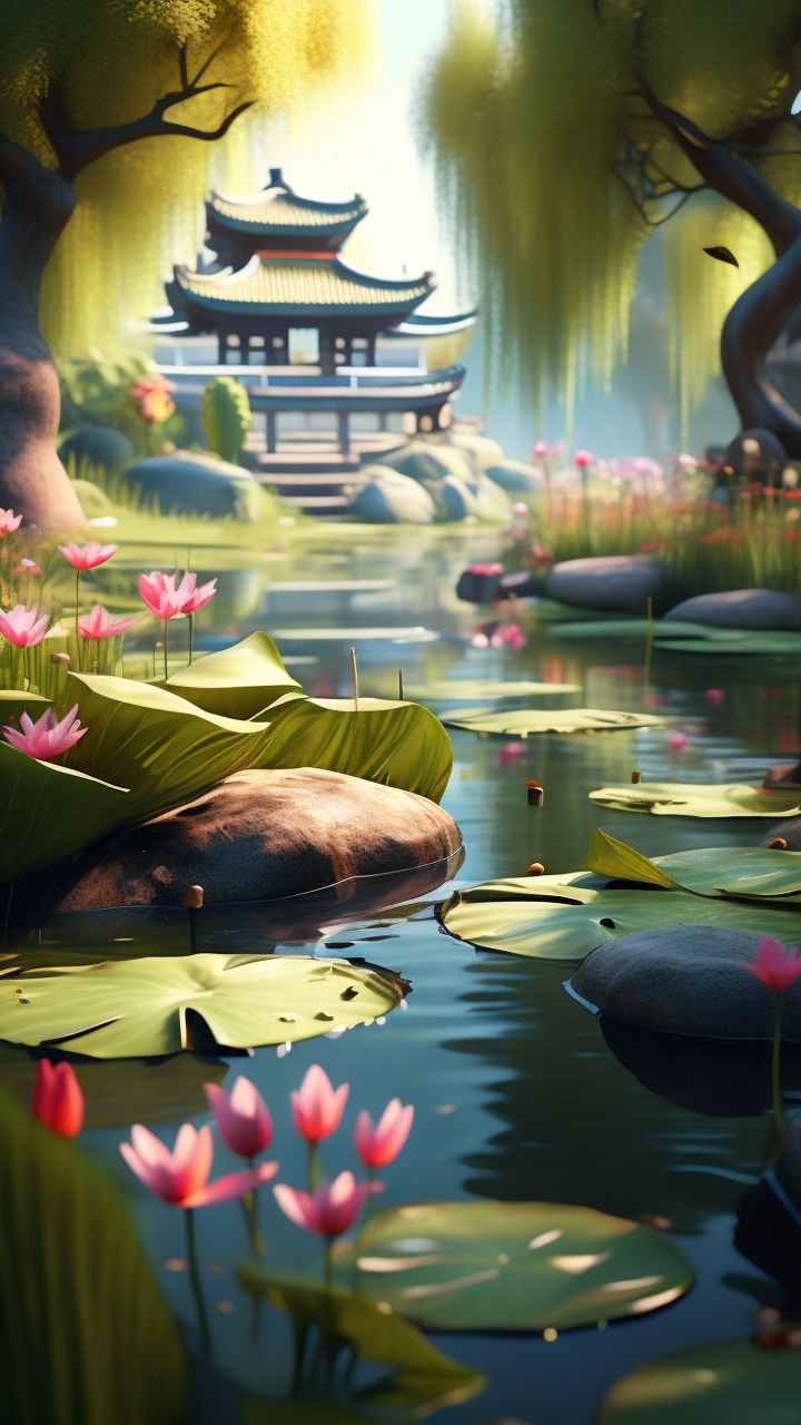 国风水墨山水画简约风格插画 1