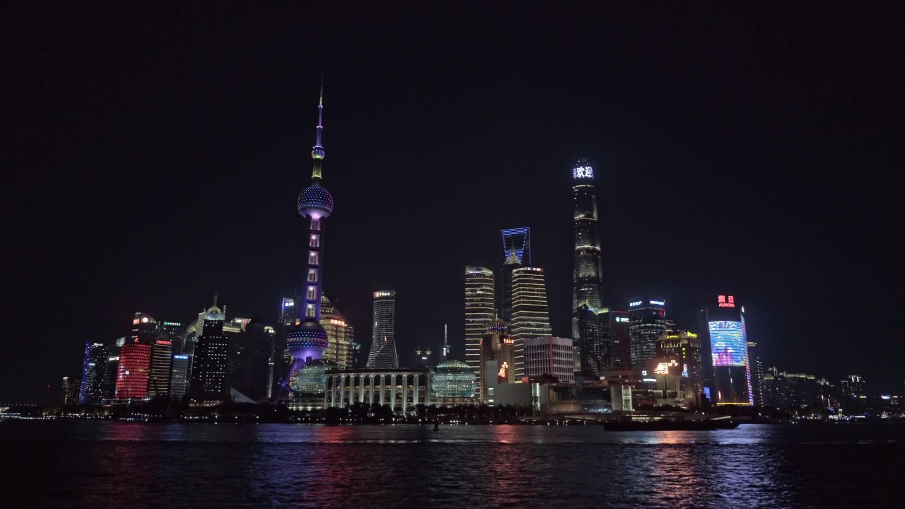 上海外滩东方明珠城市夜景