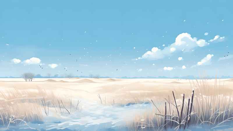 冬季唯美创意背景插画图 99
