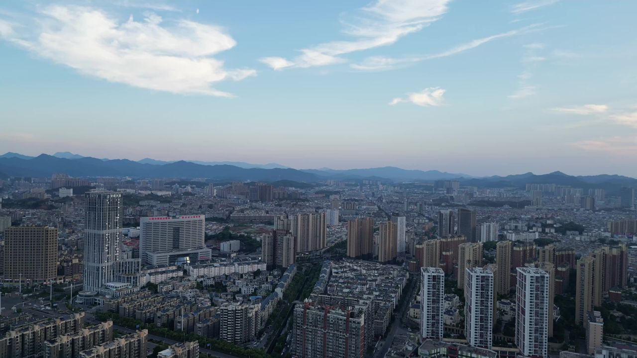  航拍江西萍乡大景萍乡建设