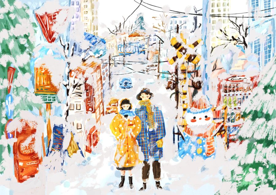 原创治愈插画作品素材四季节气节日自然 74