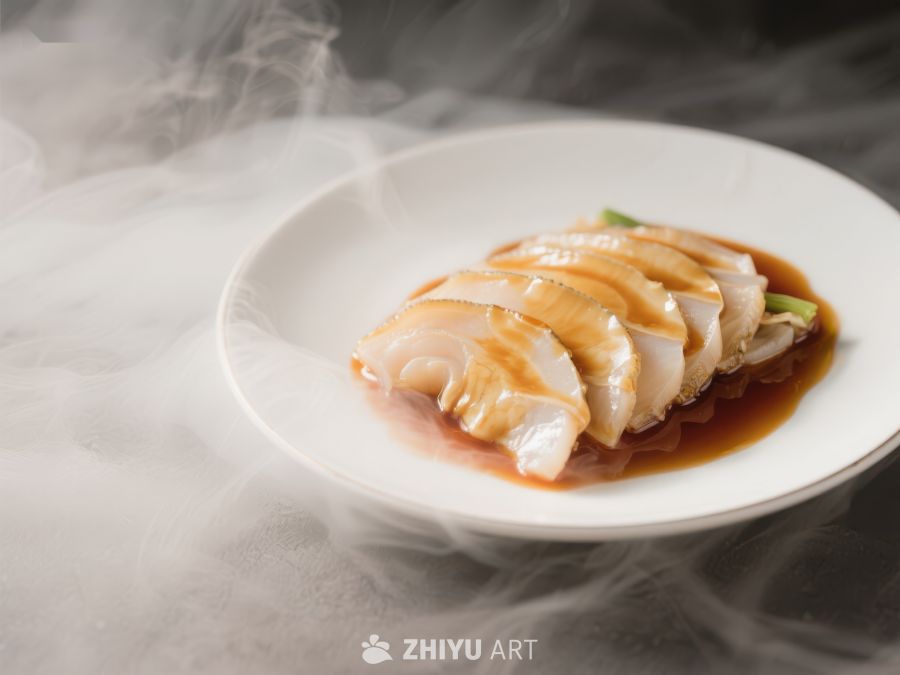 蒸制鱼片配酱汁，烟雾缭绕 1777