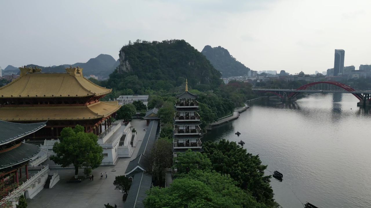 广西柳州文庙航拍