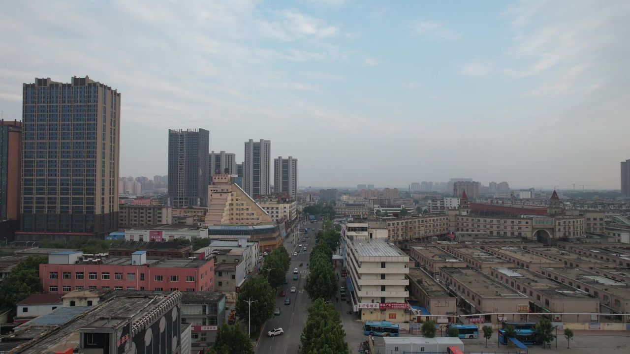 山东德州城市风光航拍 