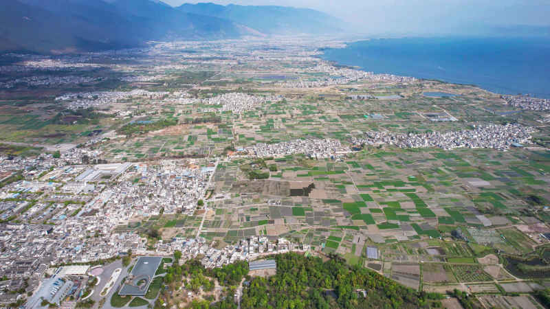 大理洱海农业种植农田航拍  