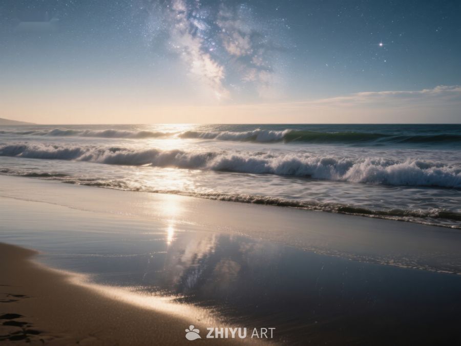 星空下的海滩日落 192