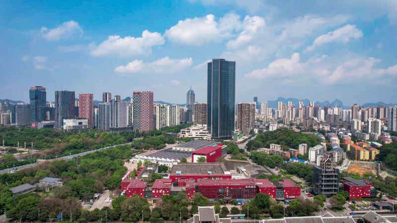 航拍广西柳州工业博物馆  