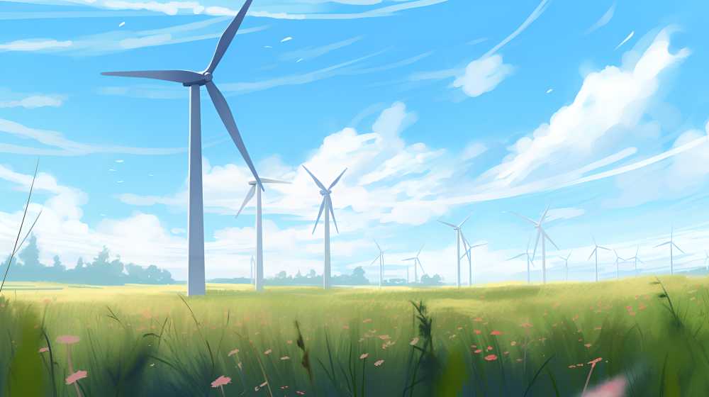 新能源风车插画