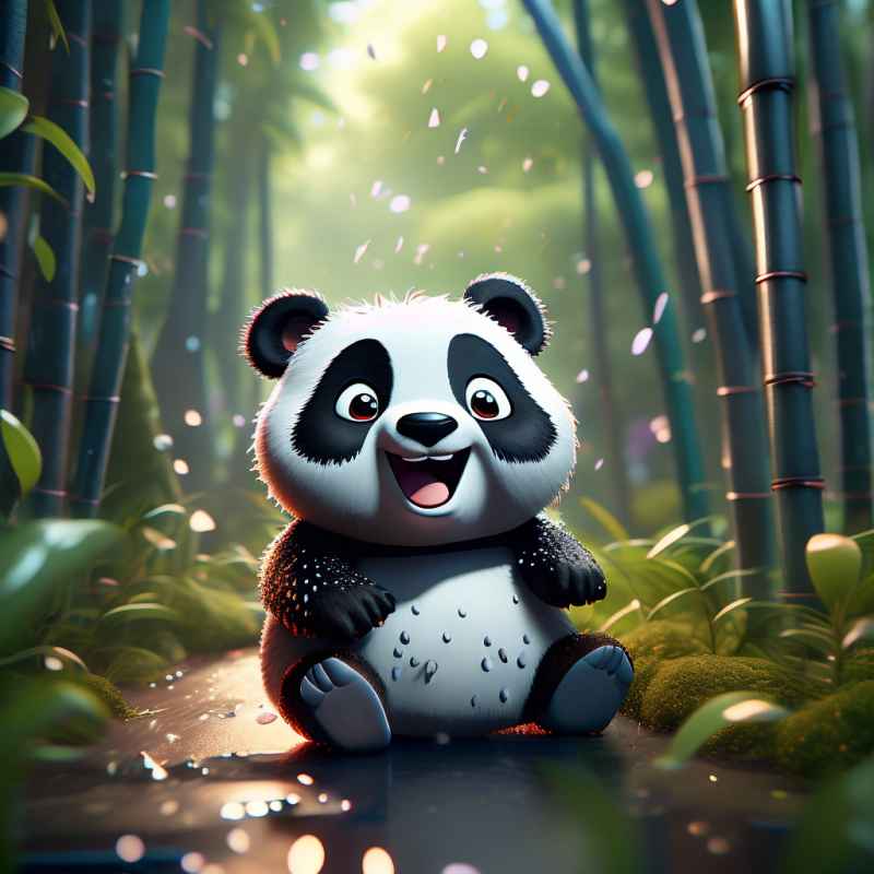 竹林背景雨林熊猫 56