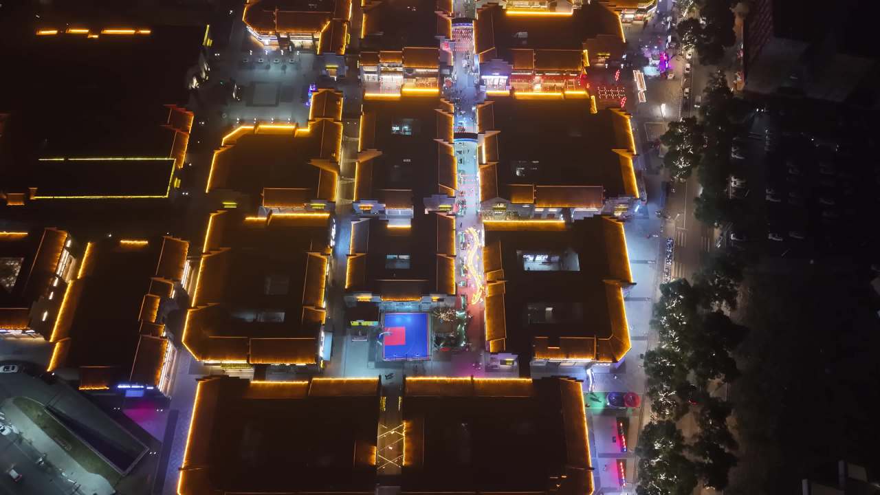夜幕下的城市繁华