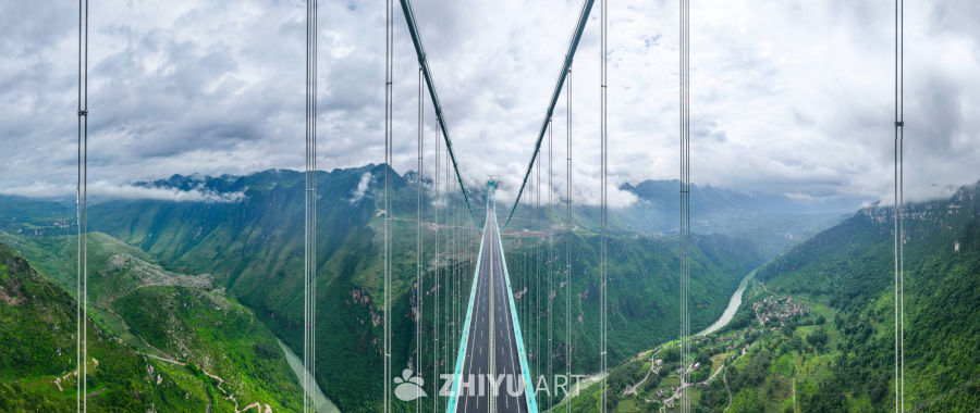 航拍贵州花江峡谷大桥 5