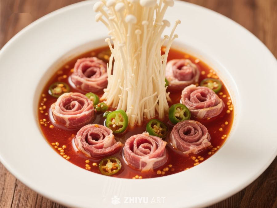 金针菇牛肉卷配辣椒酱 269