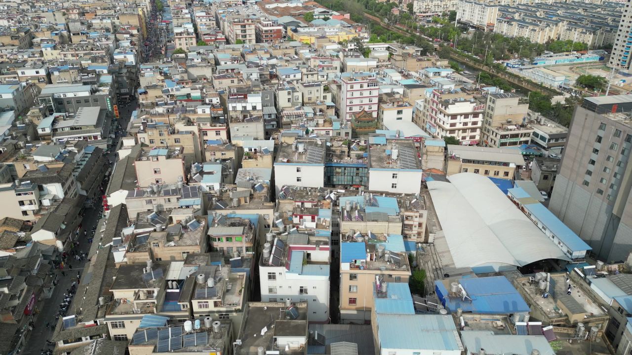 云南昆明官渡老街航拍