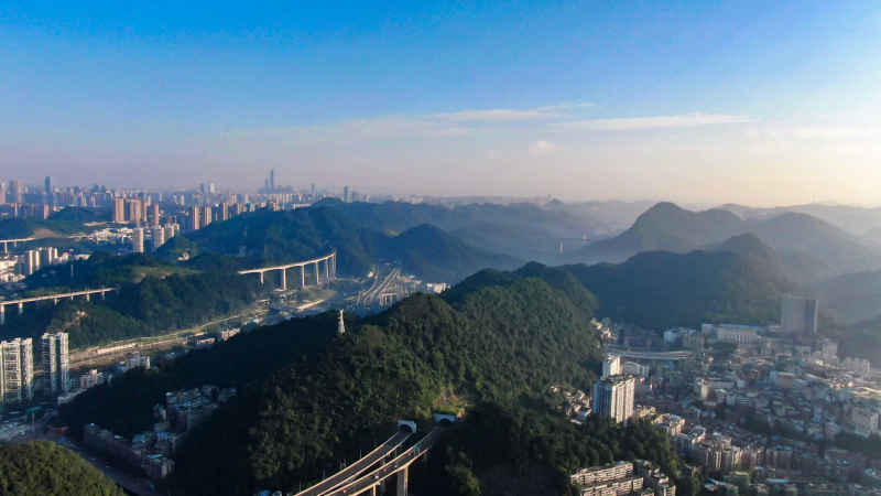 贵州贵阳城市风光航拍图 