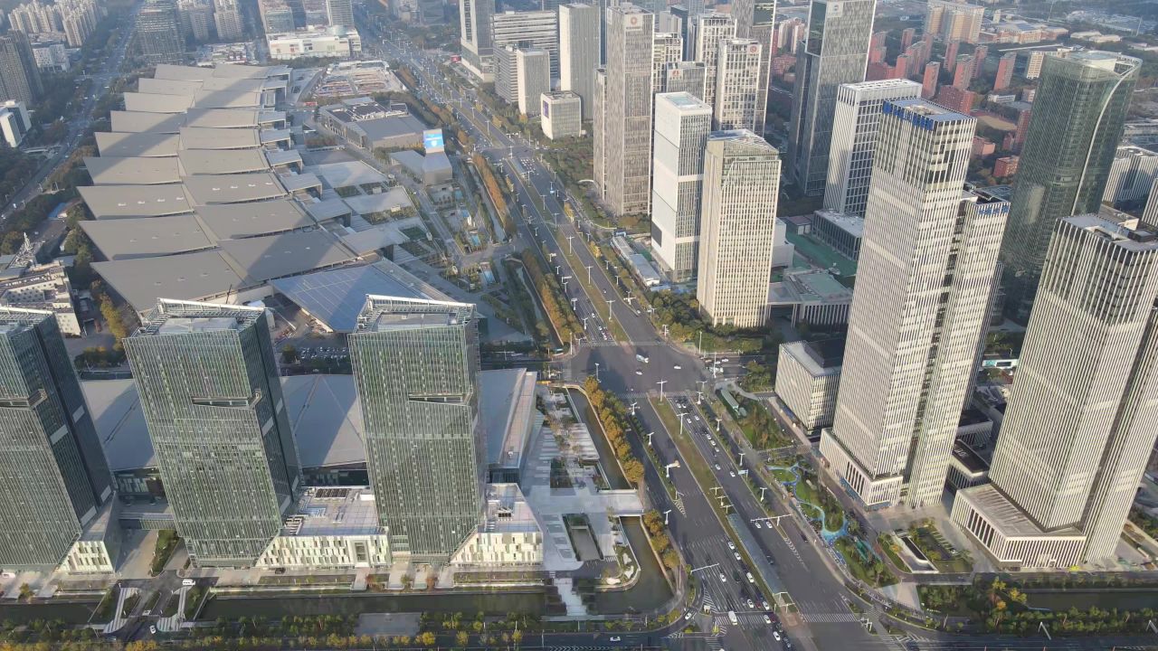 南京河西城市商务建筑航拍