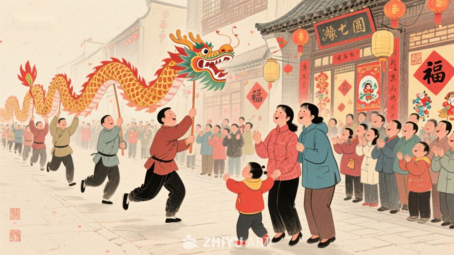 舞龙表演庆祝传统节日 915