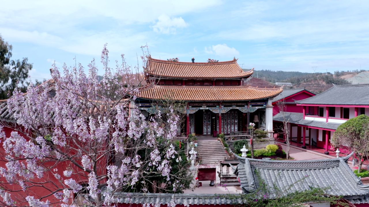 云南楚雄姚安县观音寺航拍
