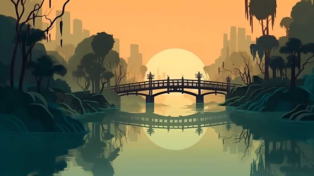 标志古风插画风景