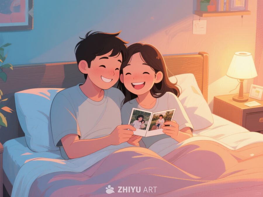 温馨夜晚，情侣共赏照片 839