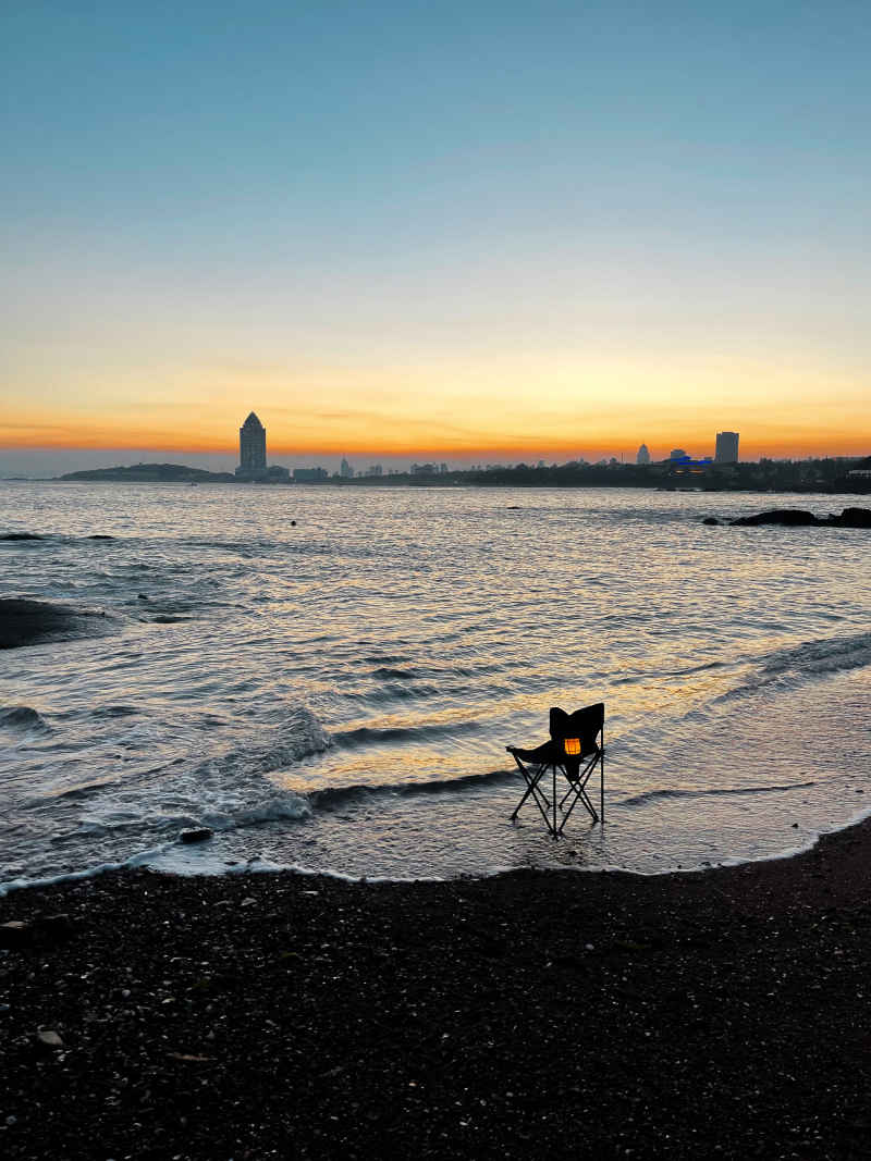 青岛太平角海滩傍晚