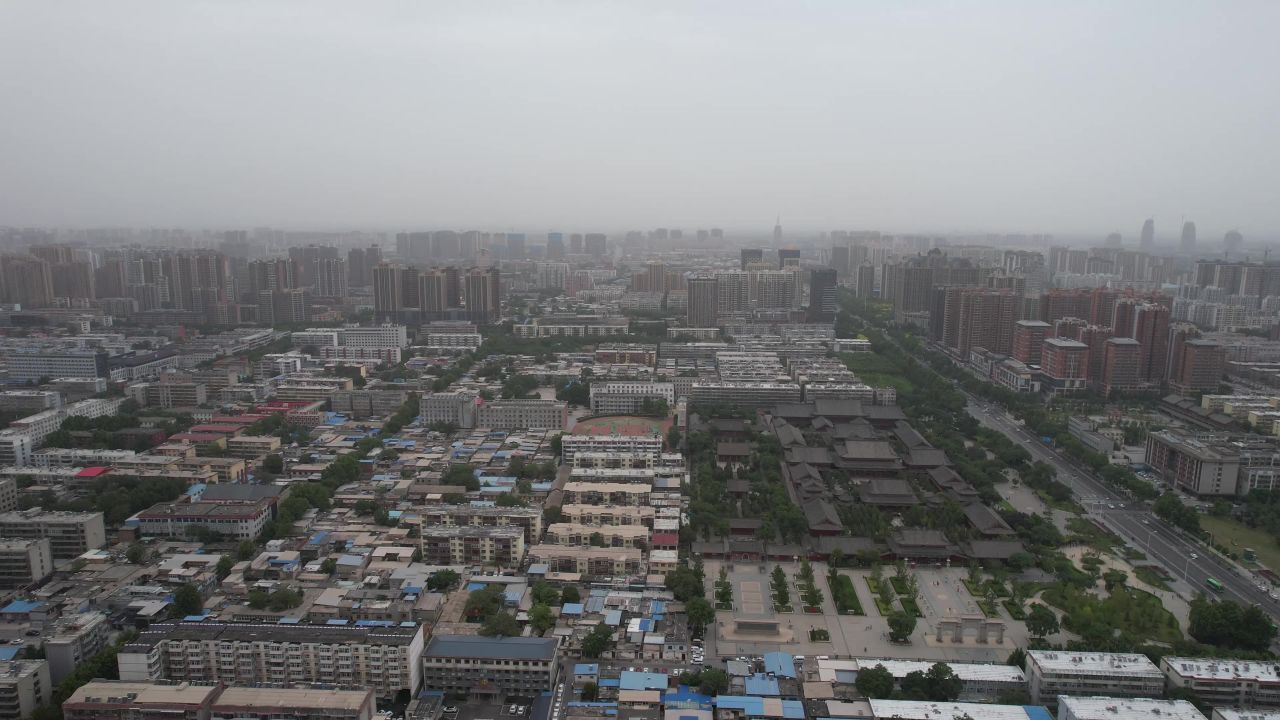 河北邢台城市风光航拍 