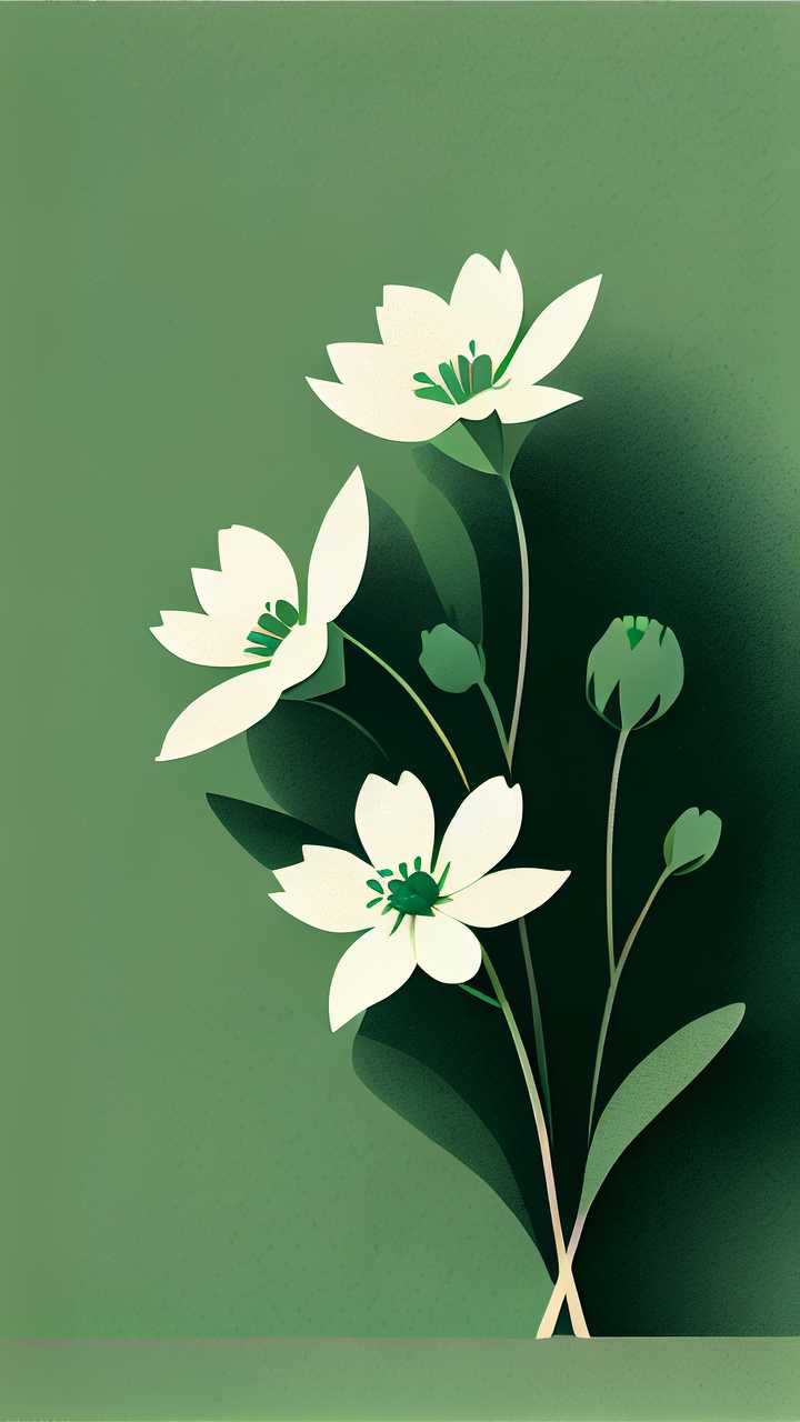 绿色小花花插画