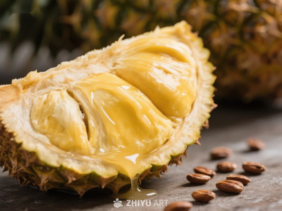 新鲜榴莲切片与种子 630