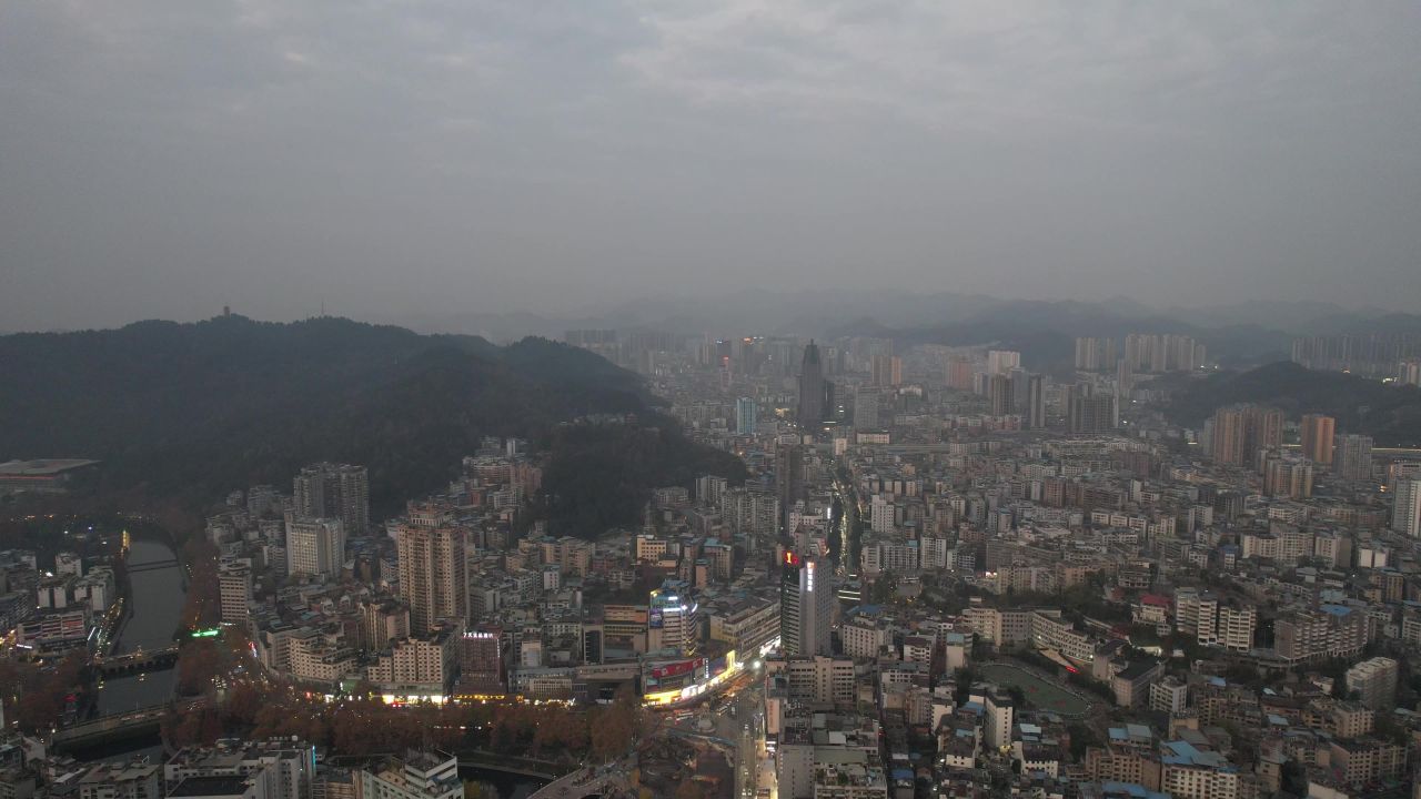 贵州遵义城市风光汇川区航拍