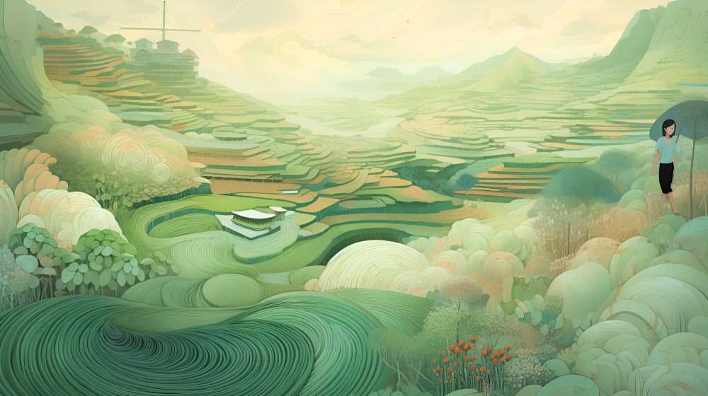 山地里的绿色小草动物山景色