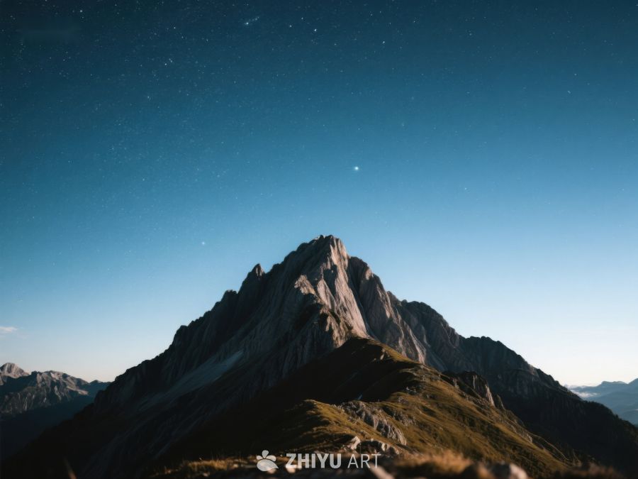 夜空下的巍峨山峰 382