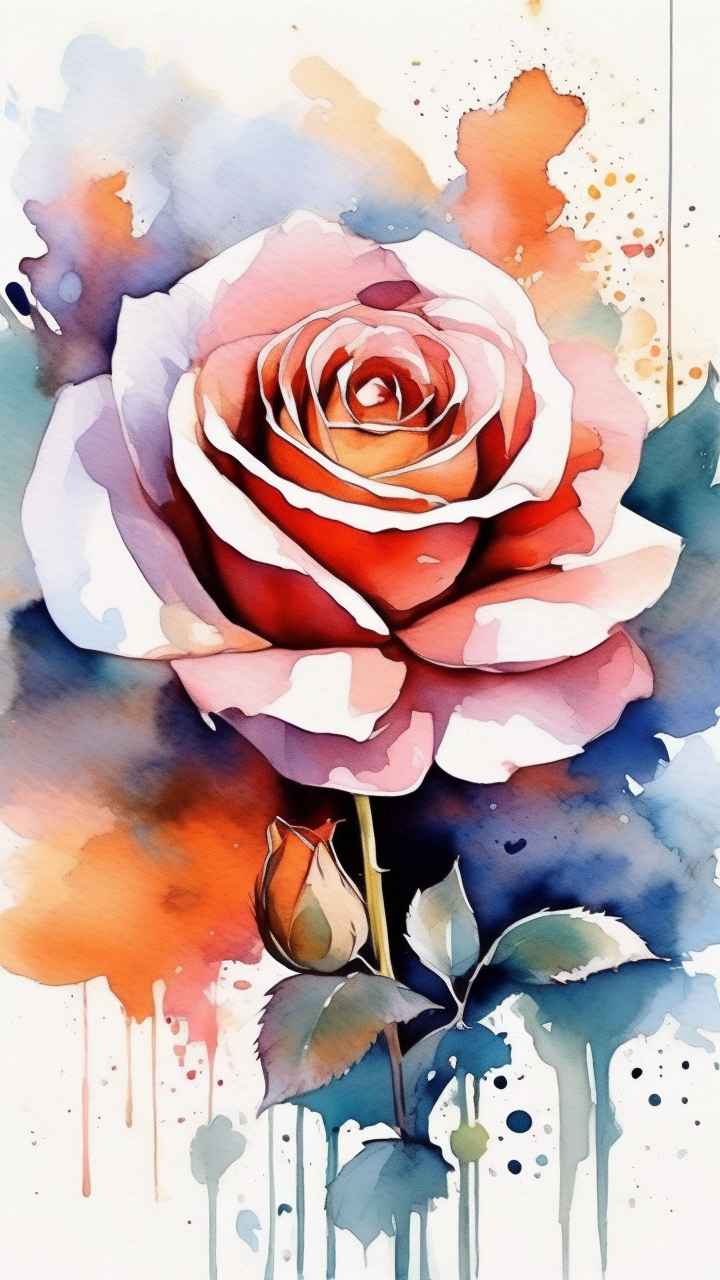 抽象花卉玫瑰插画 23
