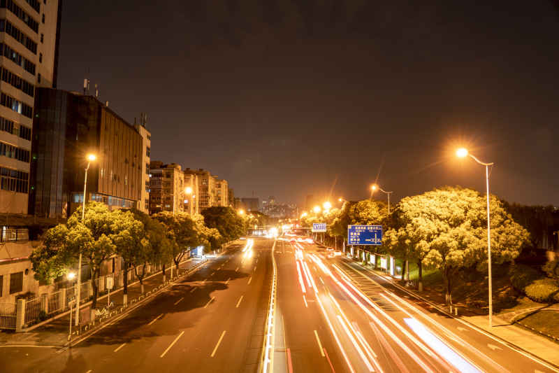 城市大道夜景交通摄影图
