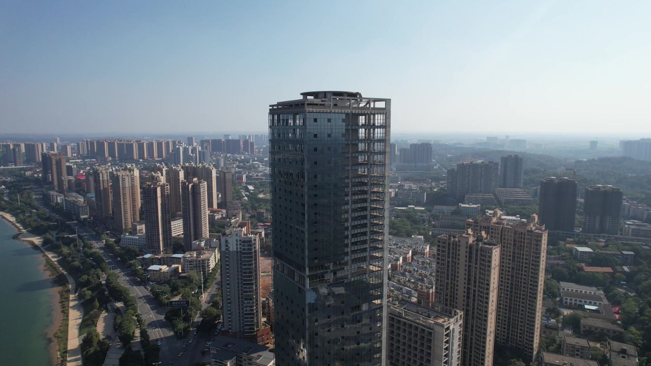  湖南衡阳第一高楼建筑航拍