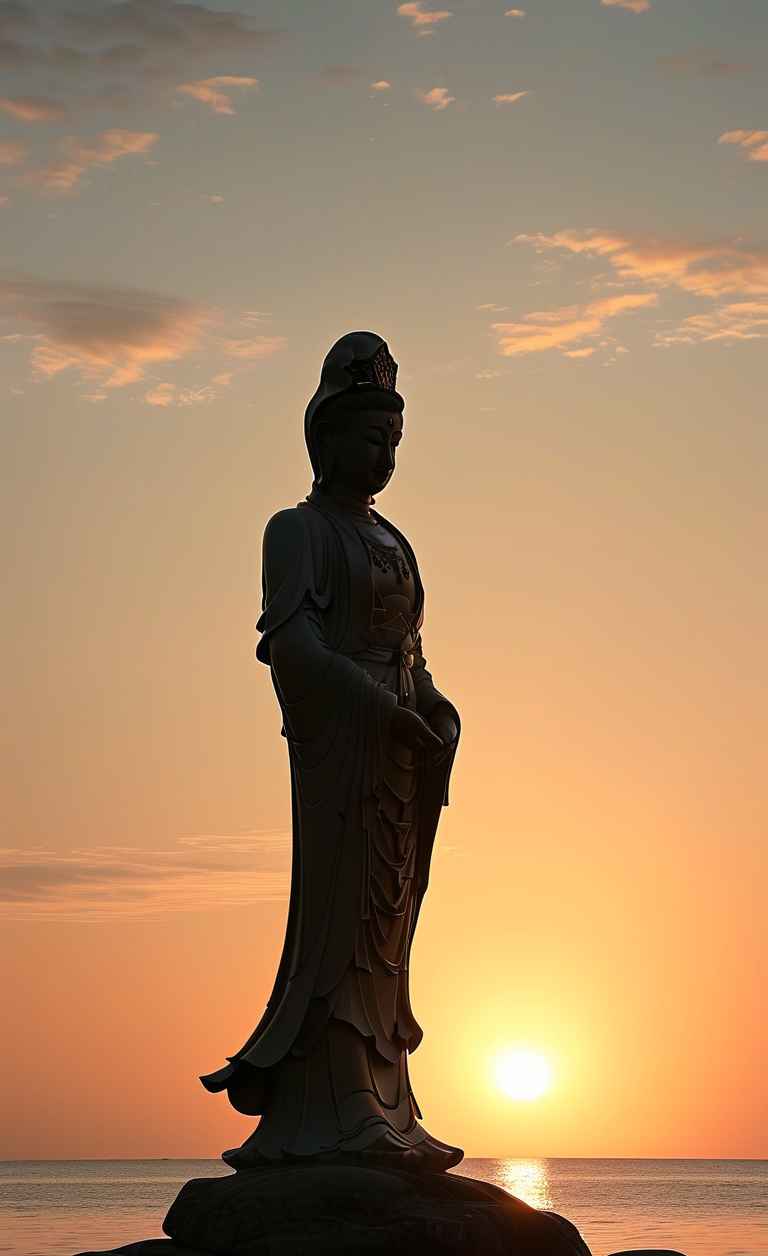 夕阳黄昏下的观音庄严 15